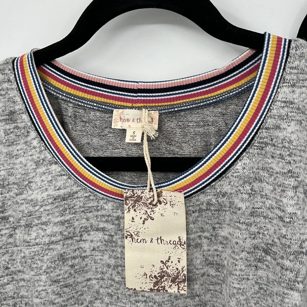 103. Jogger Set Multi Color Sweatshirt/Sweatpant Heather Gray Rose Blue Black - Picture 8 of 16